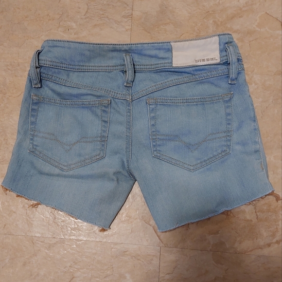 Diesel Sky Blue Denim Shorts - Picture 2 of 2